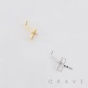 MULTI CZ CROSS CRUCIFIX  316L SURGICAL STEEL L-SHAPE NOSE RING